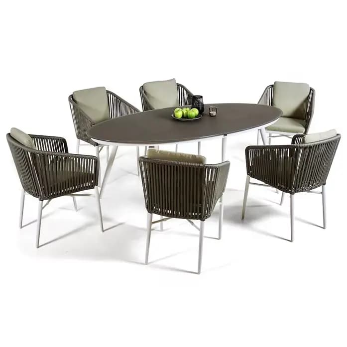 Ensemble de Table de jardin en aluminium, meubles de Patio toutes saisons, ensemble de Table à mange