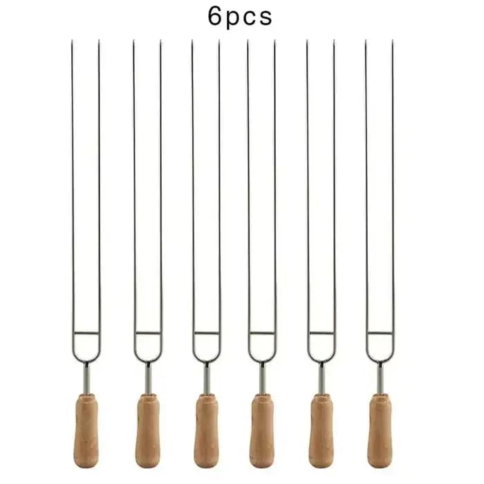 Fourchette à brasage en forme de U en acier inoxydable, 6 pièces, aiguille, brochettes de grill, out