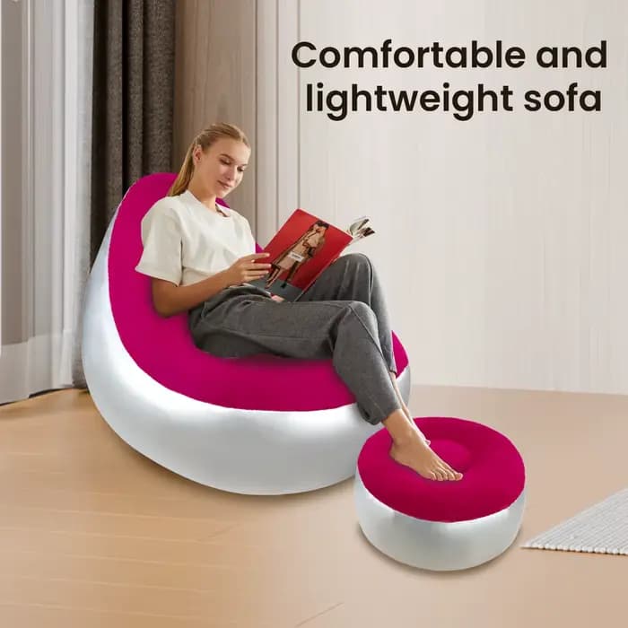 Canapé paresseux gonflable, chaise pliante et Portable avec tabouret de pied, canapé à Air pour salo