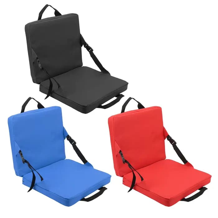 Chaise d'extérieur pliable avec dossier, coussin en éponge douce, chaise à dossier pour stade et pla