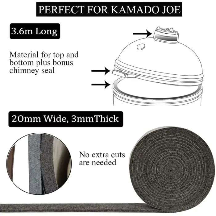 Joint de gril de remplacement pour barbecue Kamado, haute température, accessoires de joint pour fum
