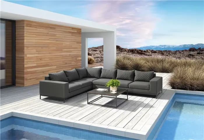 Chaise longue de jardin moderne, meubles de Patio, ensemble de canapé d'extérieur 6 places, ensemble
