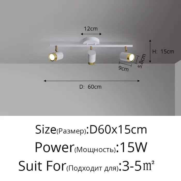 Plafonnier LED Noir et Blanc au Design Moderne, Luminaire Décoratif d'Nik, Idéal pour un Salon, un d