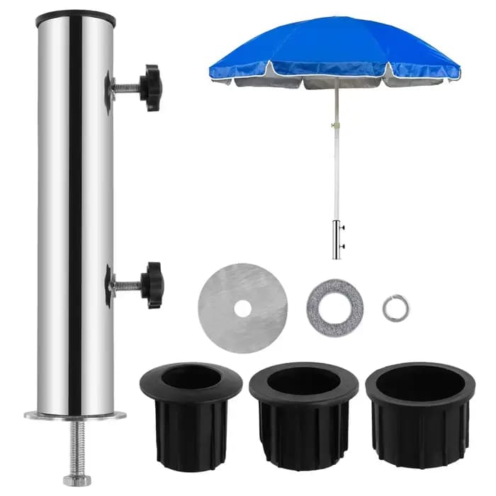 Tube de support de parapluie en acier inoxydable, support de Base de Parasol universel, Kit de monta