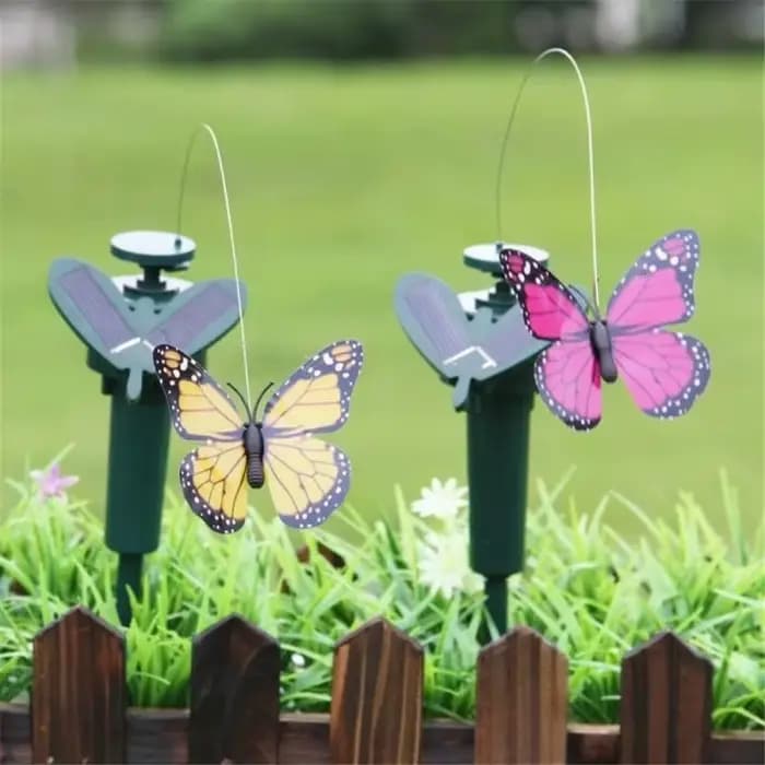Décoration de jardin à énergie solaire, papillons flottants dansants, oiseaux volants, cour de jardi