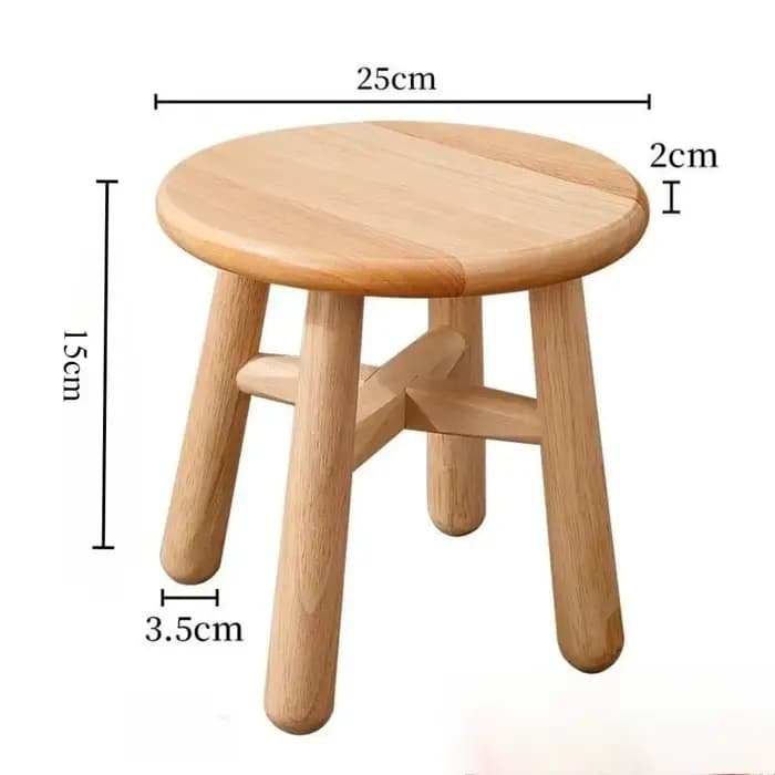 Petit tabouret rond en bois massif, meubles multifonctionnels, décoration de chambre à coucher, salo