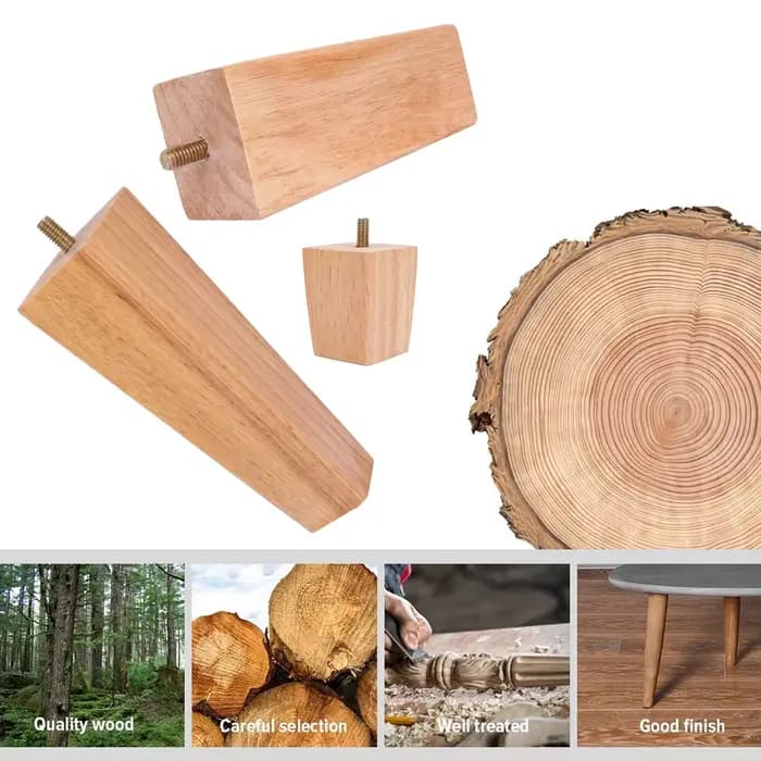 Pieds de meubles en bois naturel pieds de Table solides canapé armoires pieds lit Table chaise rempl