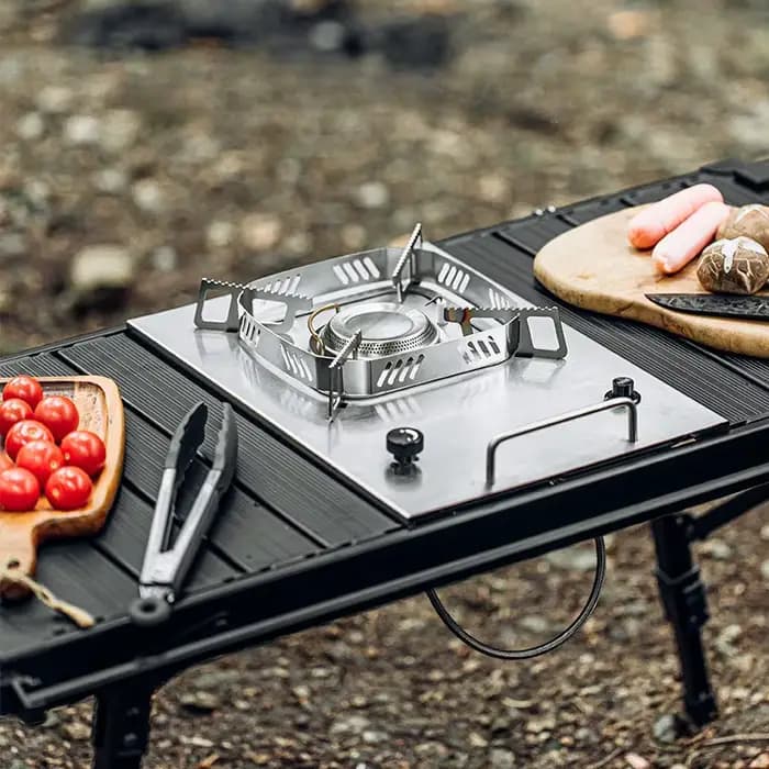 Table pliante réglable en alliage d'aluminium pour camping en plein air, panneau amovible, table de 