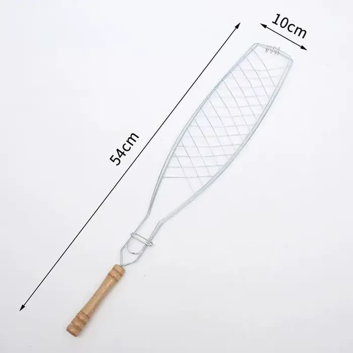Pince à barbecue avec manche en bois, pince à poisson robuste pour cuisines et restaurants, outils d