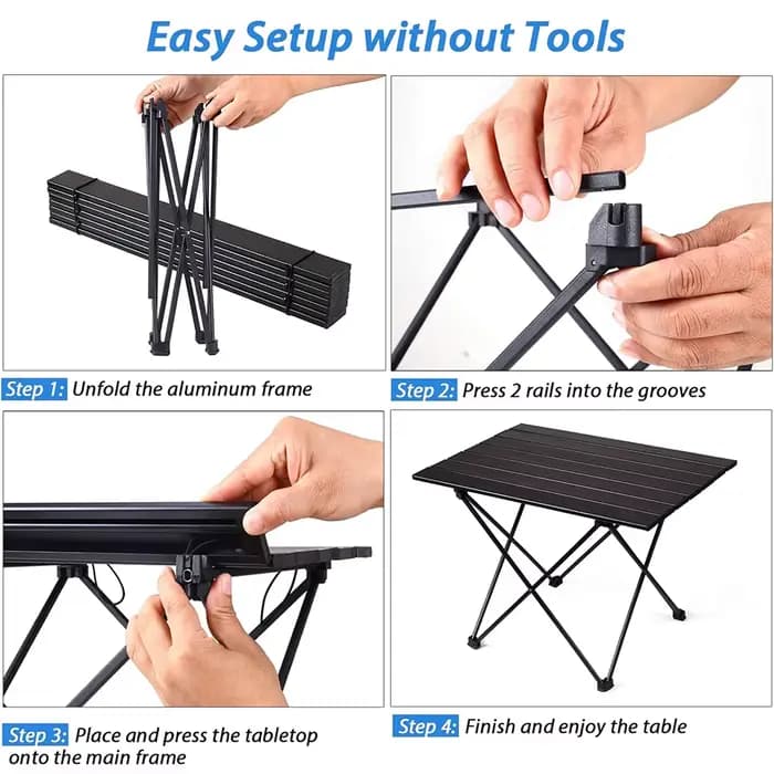 Table pliante pour Camping en plein air, bureau en aluminium avec sac de transport, Table légère pou