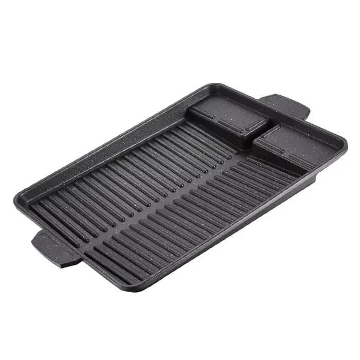 Plaque de gril de Barbecue 32X26cm, revêtement antiadhésif Portable, cuisinière à gaz Butane, plaque