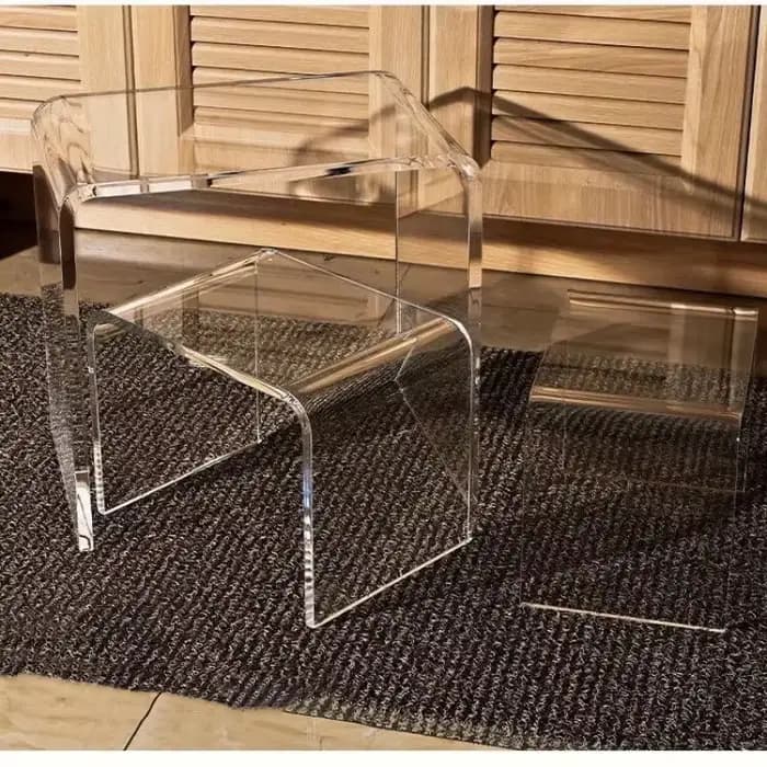 INS acrylique Mini tabouret maison salon canapé Table d'appoint balcon Table basse porte chaussure t