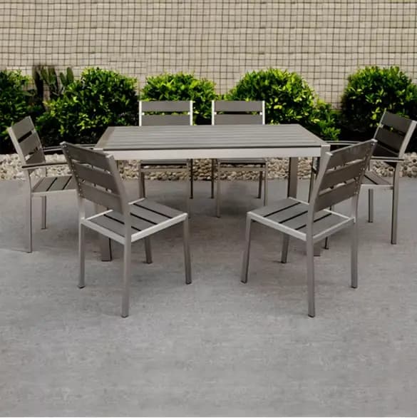 Ensemble de jardin professionnel pique-nique pelouse Table et chaise en aluminium hôtel plastique bo