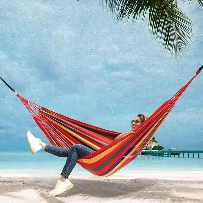 Hamac en toile de qualité supérieure pour Camping, balançoire extérieure avec cordes d'arbre, Suppor