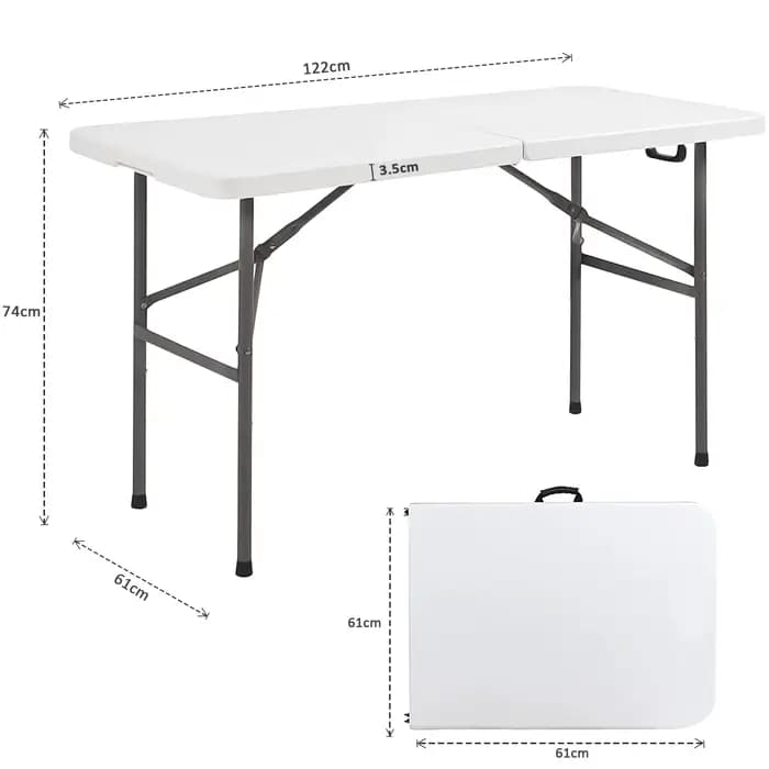 Table à manger de jardin pliable et Portable de 4/6 pieds, table pliante robuste pour salle à manger