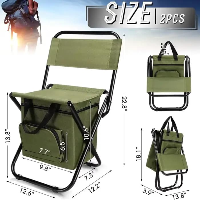 Chaise lunaire pliante portable avec dossier, chaise pliante d'extérieur légère avec sac isotherme, 