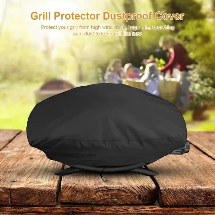 Juste de Protection Noire pour Barbecue en Tissu Oxford, Imperméable, Anti-Poussière, Rapide, pour l