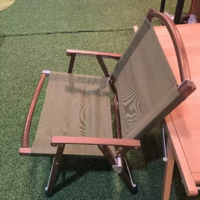 Chaise pliante en bois massif Kermit, tabouret de pêche portable, chaise de camping, chaise de plage