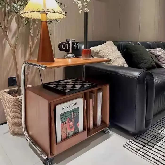 Bois massif salon canapé rangement Table d'appoint étude Magazine rangement bibliothèque chambre arm
