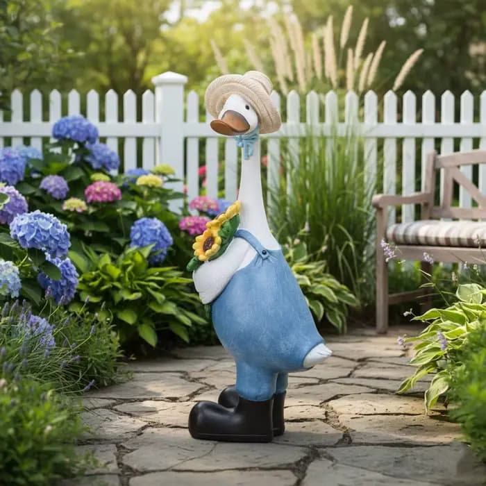 Statues de jardin de Couple de canard décoratives en résine