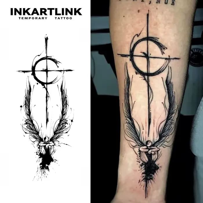 Tatouage temporaire de confession d'Angel, dure jusqu'à 15 jours, autocollant semi-permanent magique imperméable de nouvelle technologie.