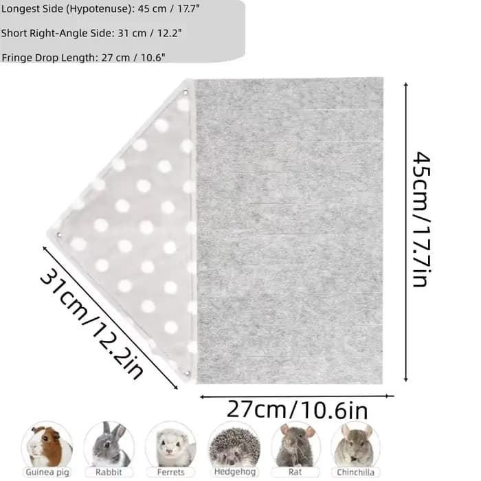 Hamac pour cochon d'Inde, accessoires pour petits animaux, cachette pour cochon d'Inde, accessoire de cage, grand modèle (gris)