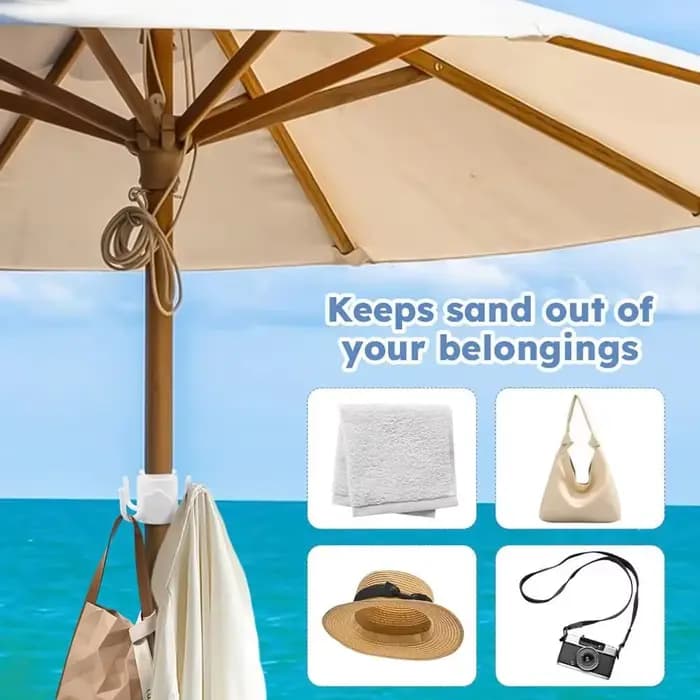 Support de parasol de camping portable à 4 piquets avec crochet de suspension