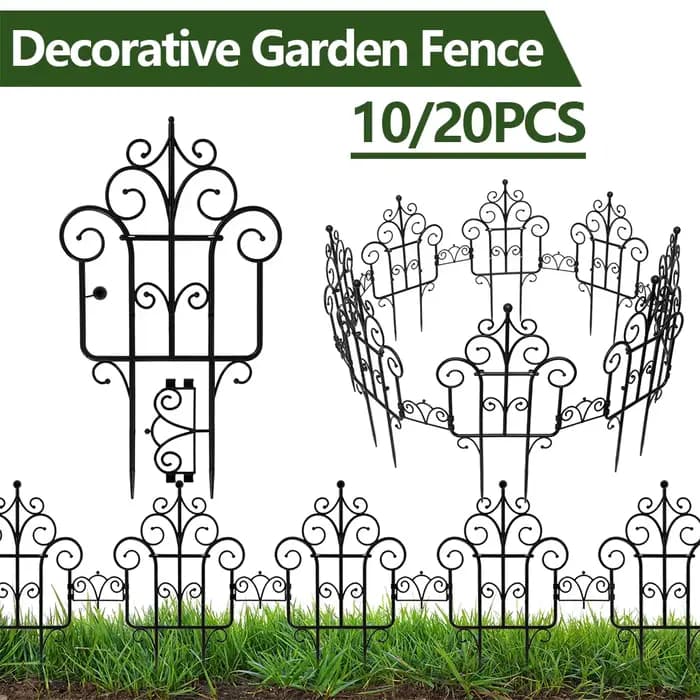 Clôture de Jardin Décorative en Plastique