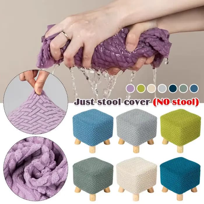 Housses de tabouret carrées en tricot épais et extensible