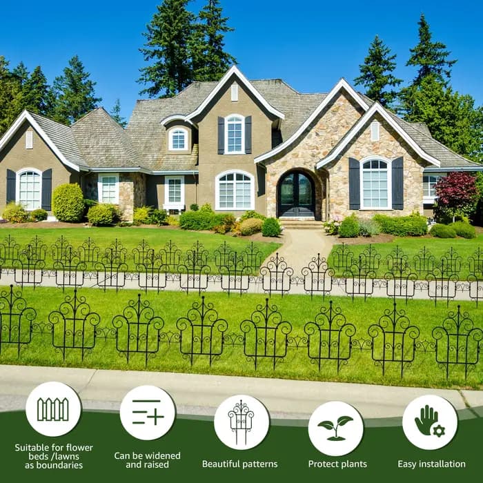 Clôture de Jardin Décorative en Plastique