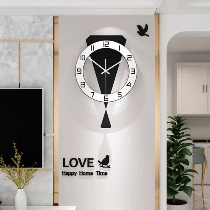 Horloge murale oscillante, décoration de luxe pour la maison, entrée de Restaurant, horloge murale silencieuse, décoration de salon