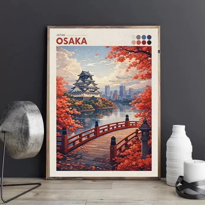 Affiche de paysage urbain japonais, Tokyo Shizuoka, fleurs de cerisier, mont Fuji, automne, portail Torii, château d'Okayama, impression sur toile, décoration de salon