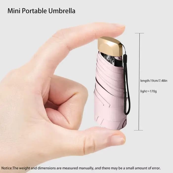 Mini parasol d'extérieur, Protection UV, ultraléger, pliable, cinq plis