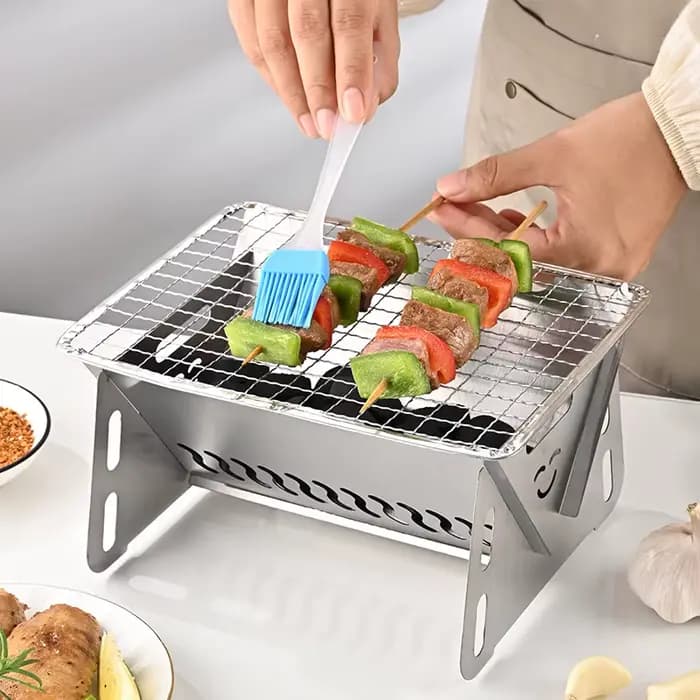 Poêle de Barbecue pliant d'extérieur en acier inoxydable