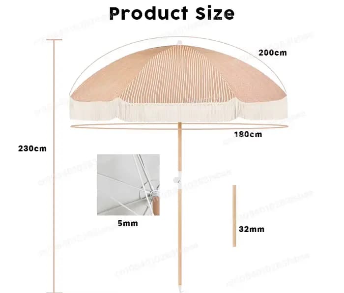Parasol de patio portable pliable de 2 m