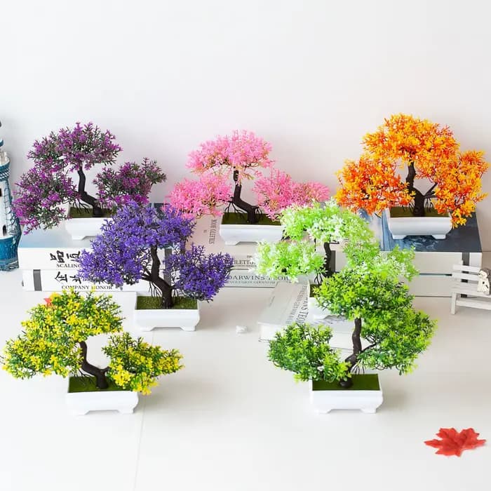 Plantes artificielles de simulation de bonsaï, plantes en pot pour table de jardin, maison, chambre à coucher, décoration extérieure, fausse plante, ornements