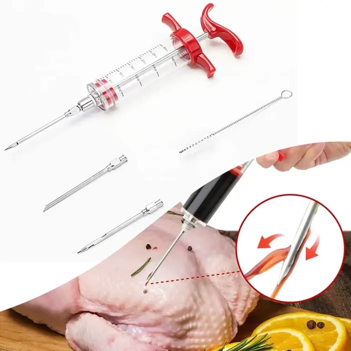 Kit de seringue d'injecteur de viande en acier inoxydable