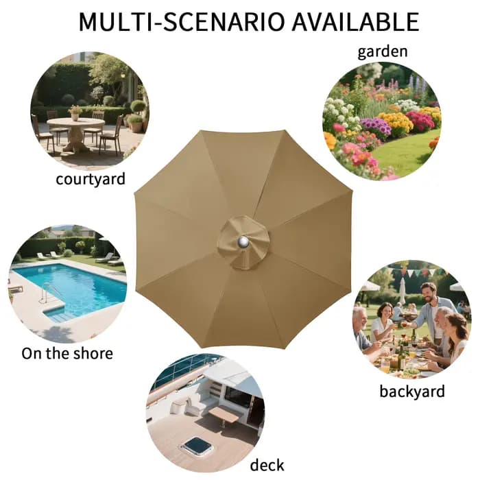Parasol remplaçable en tissu supérieur pour jardin