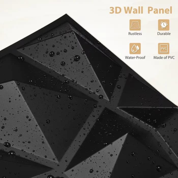 Panneaux muraux 3D pour décoration murale intérieure, panneaux muraux d'accent texturé de diamant moderne pour salon de jeu, paquet de 12/20/30