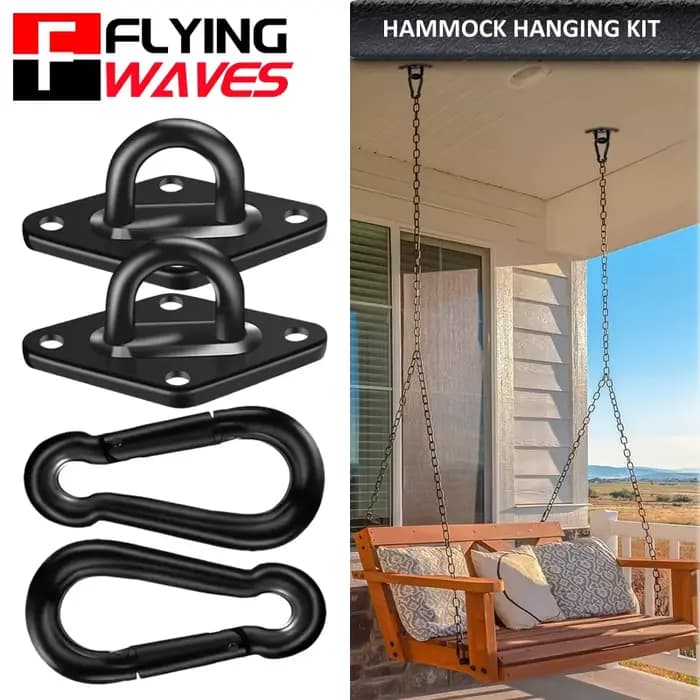 Kit de suspension de hamac robuste M8, 1 paire, crochets de suspension pour porche, balançoire, sac de sable, chaise hamac, support mural au plafond