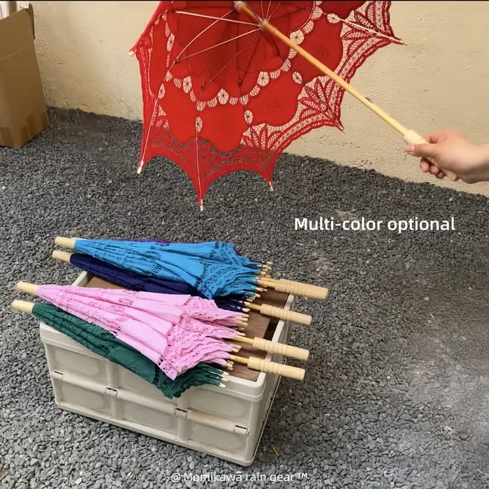 Parasol en dentelle ajourée rétro français