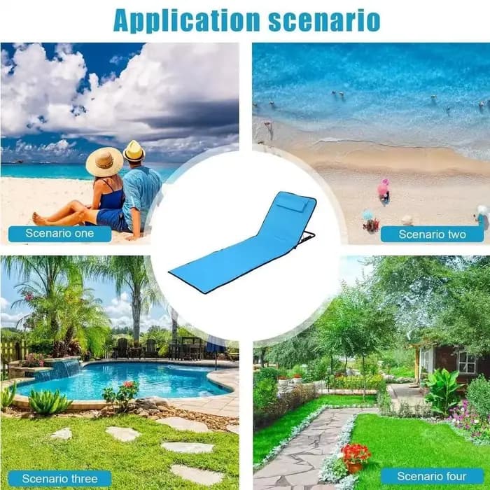 Chaise longue de plage pliable avec fonction inclinable