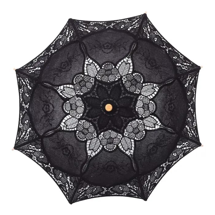 Parasol en dentelle brodé de grande taille