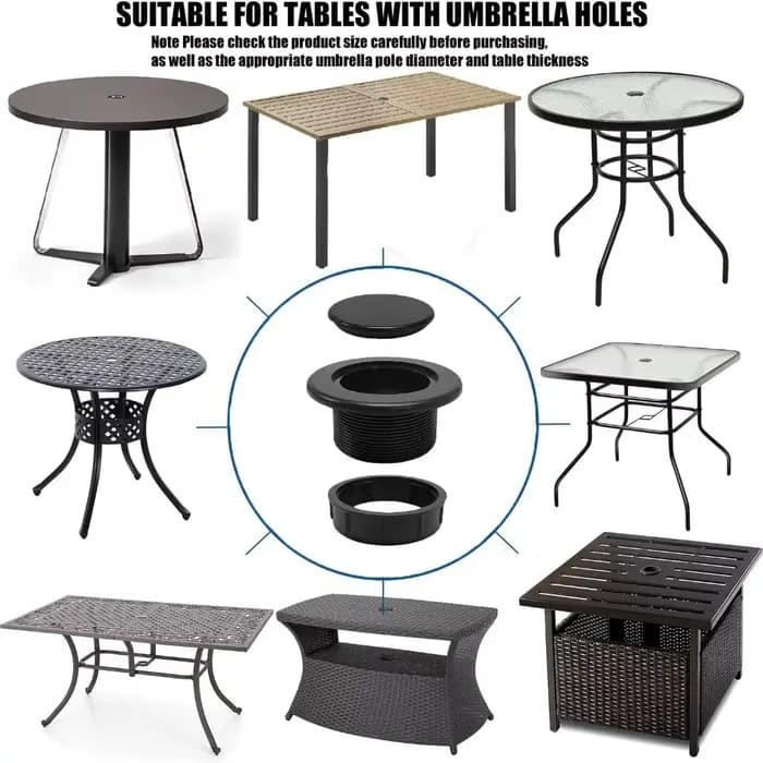 Bouchon d'anneau de trou de parapluie de Table de Patio Extra épais