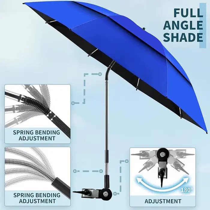 Parasol de plage avec pince universelle