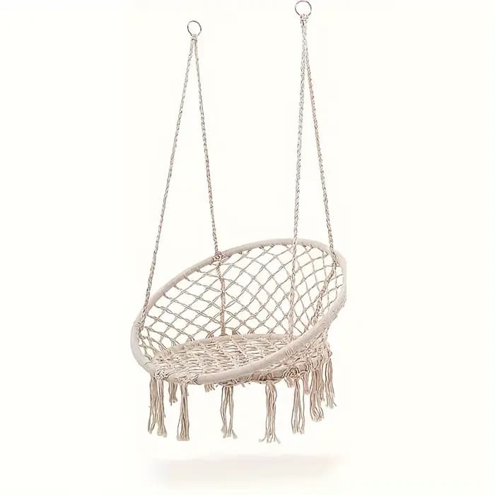 Chaise suspendue tissée avec dossier pour intérieur et extérieur