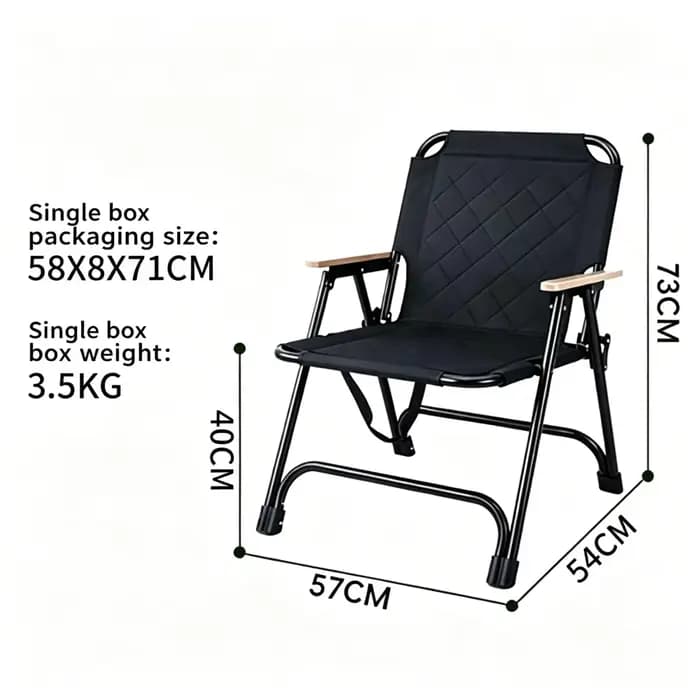 Chaise pliante Kemet avec renfort du dossier, chaise de camping portable pour la plage, la pêche, le pique-nique, le barbecue en plein air, les voyages