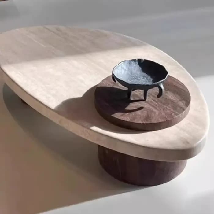 Table basse en marbre à couvercle rigide
