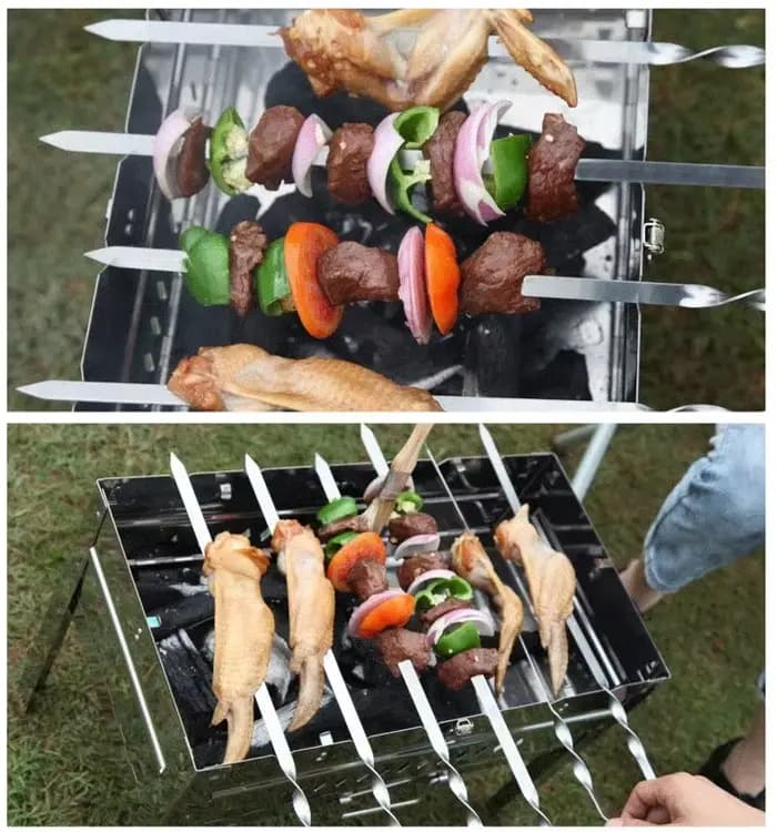 Fourchette à rôtir tranchante en acier inoxydable pour gril de barbecue