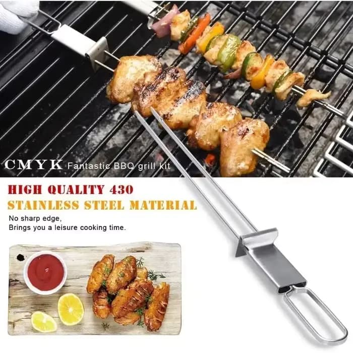 Brochettes de Barbecue à Double aiguille en acier inoxydable